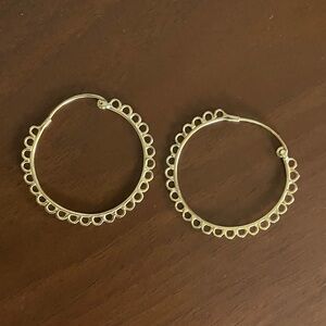 Anthropologie scallop hoop earrings